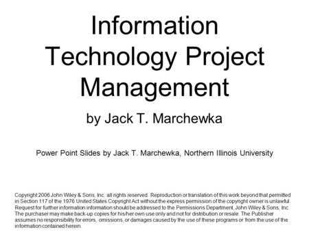 Information Technology Project Management