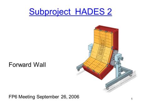 1 Subproject HADES 2 Forward Wall FP6 Meeting September 26, 2006.