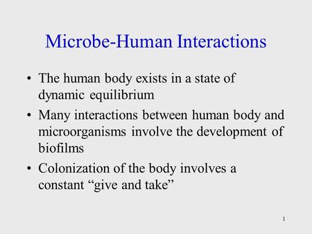 Microbe-Human Interactions