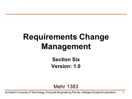 Requirements Change Management