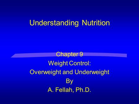 Understanding Nutrition