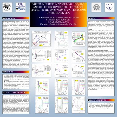 VOLTAMMETRIC PUMP PROFILING OF O 2, H 2 S AND OTHER DISSOLVED REDUCED SULFUR SPECIES IN THE OXIC/ANOXIC WATER COLUMN OF THE BLACK SEA. S.K. Konovalov and.