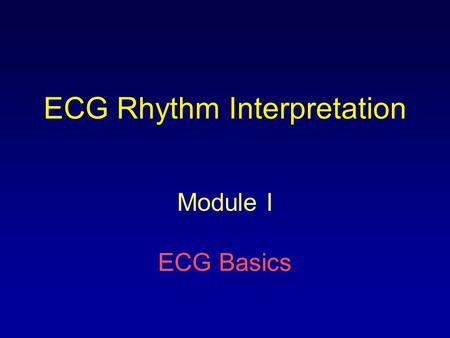 ECG Rhythm Interpretation