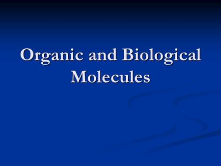 Organic and Biological Molecules. Unique Nature of Carbon Carbon has two properties that enable it to form such an extensive range of compounds: 1. Catenation.