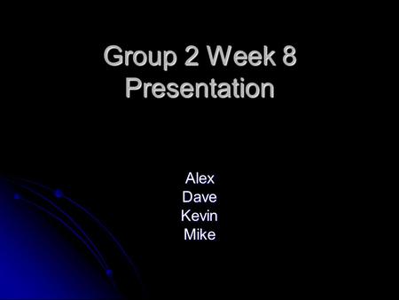 Group 2 Week 8 Presentation AlexDaveKevinMike. ASM Files Began translating the ASM files into files that will be recognized by Quiksim. Began translating.