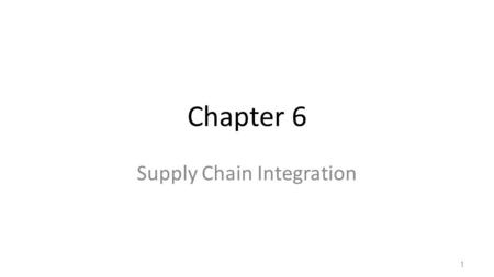 Supply Chain Integration