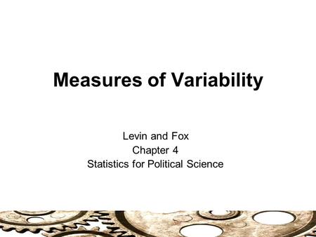 Measures of Variability