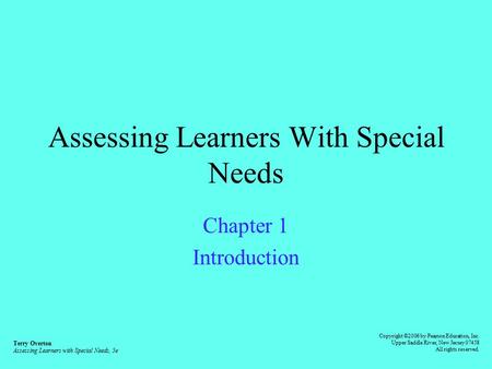 Assessing Learners With Special Needs