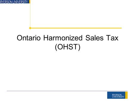 Ontario Harmonized Sales Tax