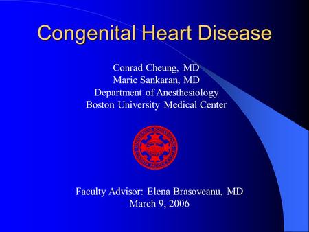 Congenital Heart Disease