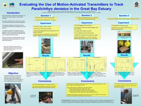 Evaluating the Use of Motion-Activated Transmitters to Track Paralichthys dentatus in the Great Bay Estuary Caitlin McGarigal*, Thomas M. Grothues‡, and.