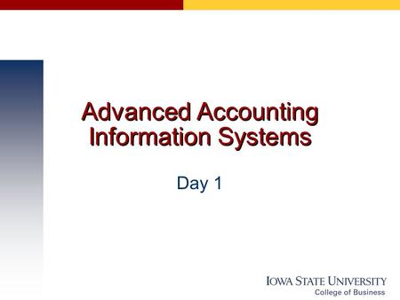 Advanced Accounting Information Systems