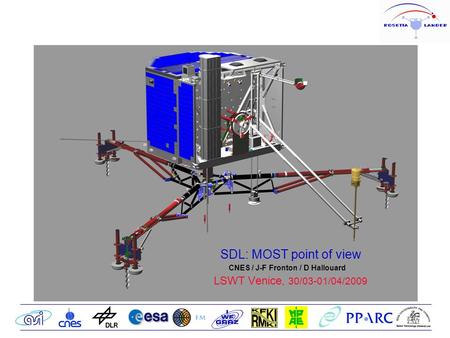 SDL: MOST point of view CNES / J-F Fronton / D Hallouard LSWT Venice, 30/03-01/04/2009.