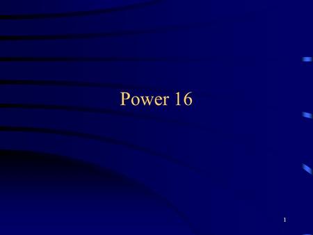 1 Power 16. 2 Projects 3 Logistics Put power point slide show on a high density floppy disk for a WINTEL machine.  the slide-show.