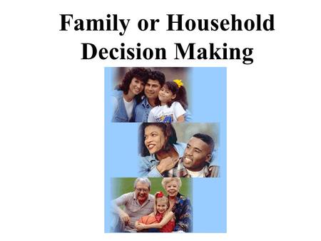 Family or Household Decision Making. Types of Households/Families.