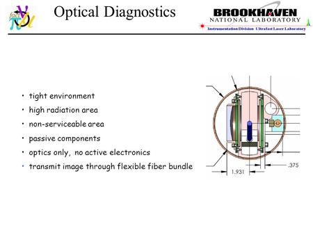 Tight environment high radiation area non-serviceable area passive components optics only, no active electronics transmit image through flexible fiber.