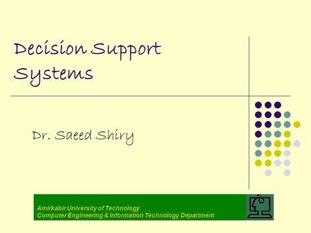 Decision Support Systems