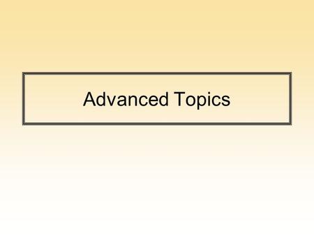 Advanced Topics. Elasticity and Equilibrium Price Changes.