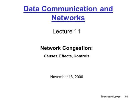 Data Communication and Networks