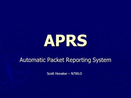 Automatic Packet Reporting System