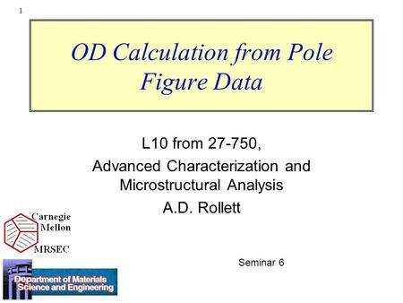 OD Calculation from Pole Figure Data