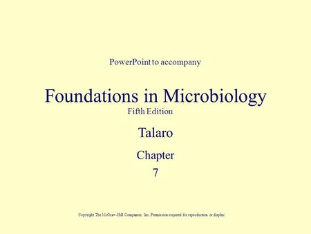 Foundations in Microbiology