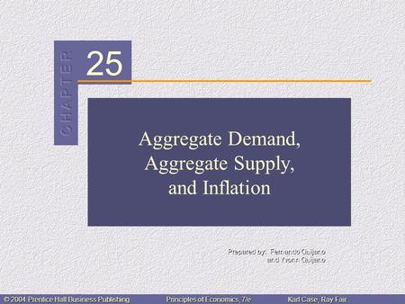 25 Prepared by: Fernando Quijano and Yvonn Quijano © 2004 Prentice Hall Business PublishingPrinciples of Economics, 7/eKarl Case, Ray Fair Aggregate Demand,