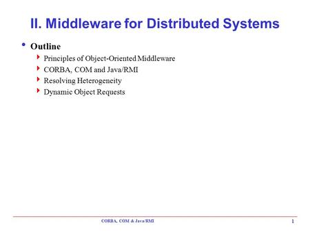 II. Middleware for Distributed Systems