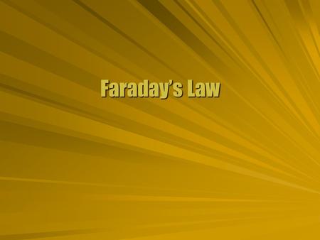 Faraday’s Law. Area Change  The sliding bar creates an emf by changing the area in the magnetic field. Constant magnetic field  The potential was due.