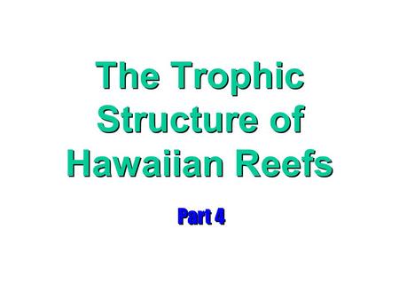 The Trophic Structure of Hawaiian Reefs Part 4. stomatopods.