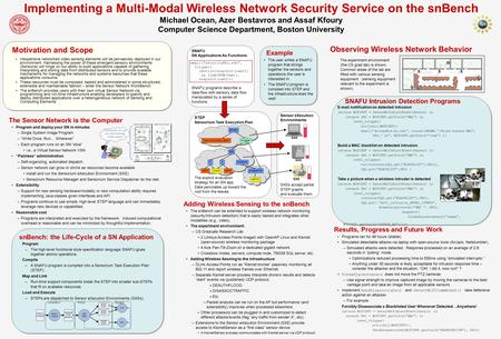 Program and deploy your SN in minutes –Single System Image Program –“Write Once, Run… Wherever” –Each program runs on an SN “slice” i.e., a Virtual Sensor.