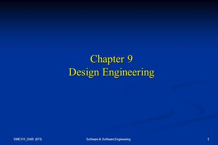 Chapter 9 Design Engineering