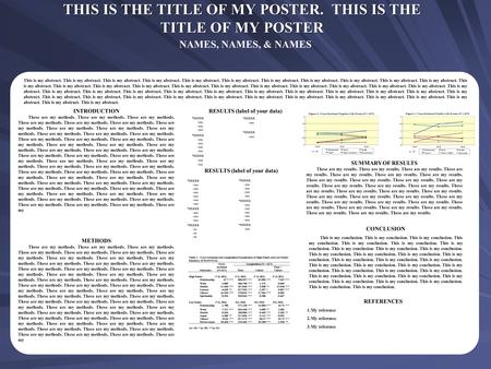 THIS IS THE TITLE OF MY POSTER. THIS IS THE TITLE OF MY POSTER NAMES, NAMES, & NAMES This is my abstract. This is my abstract. This is my abstract. This.