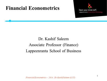 Financial Econometrics