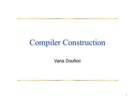 Compiler Construction