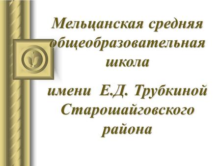 Мельцанская средняя общеобразовательная школа имени Е.Д. Трубкиной Старошайговского района.