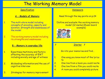 The Working Memory Model