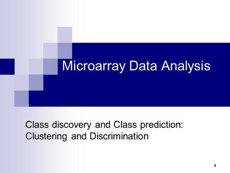 Microarray Data Analysis