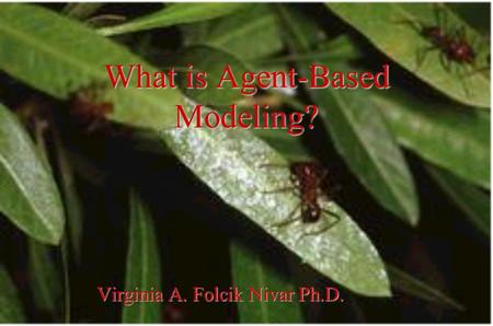 What is Agent-Based Modeling? Virginia A. Folcik Nivar Ph.D.