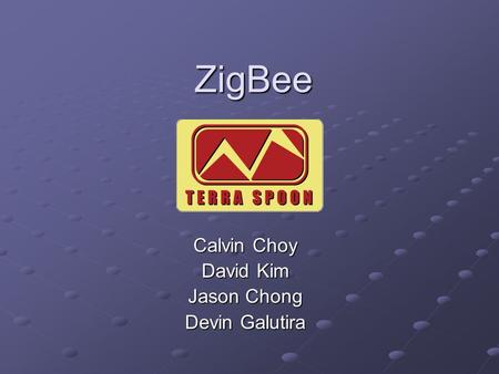 ZigBee Calvin Choy David Kim Jason Chong Devin Galutira.