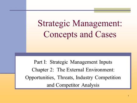 Strategic Management: Concepts and Cases