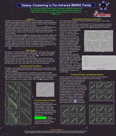 Galaxy Clustering in Far-Infrared SWIRE Fields Fan Fang, David Shupe, Russ Laher, Frank Masci, Alejandro Afonso-Luis, David Frayer, Seb Oliver, Ian Waddington,