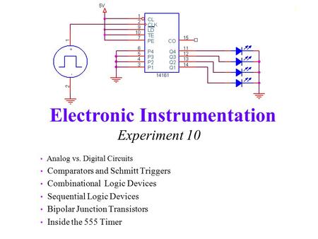 Experiment 10 Comparators and Schmitt Triggers