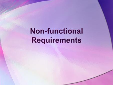 Non-functional Requirements