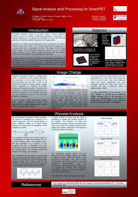 Signal Analysis and Processing for SmartPET D. Scraggs, A. Boston, H Boston, R Cooper, A Mather, G Turk University of Liverpool C. Hall, I. Lazarus Daresbury.