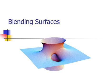 Blending Surfaces. Introduction Blending n. 1. The act of mingling. 1913 Webster 2. (Paint.) The method of laying on different tints so that they may.