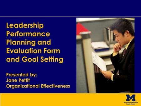 Leadership Performance Planning and Evaluation Form and Goal Setting