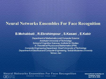 Neural Networks Ensembles For Face Recognition