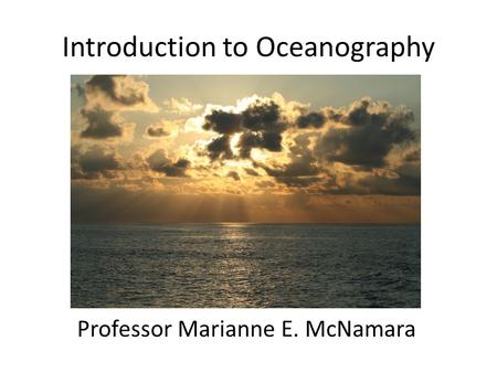 Introduction to Oceanography