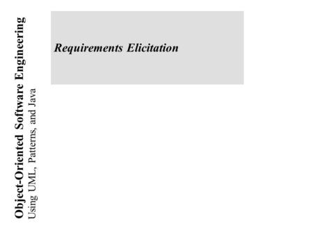 Requirements Elicitation